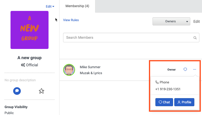 Contact group owner