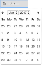 Figures shows control prompting for a date only.