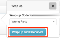 Figure shows button used to wrap-up and then disconnect an interaction