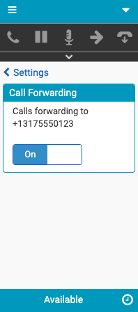 Successful call forwarding setup to a number