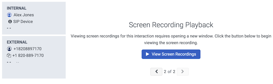 Screen recording playback view