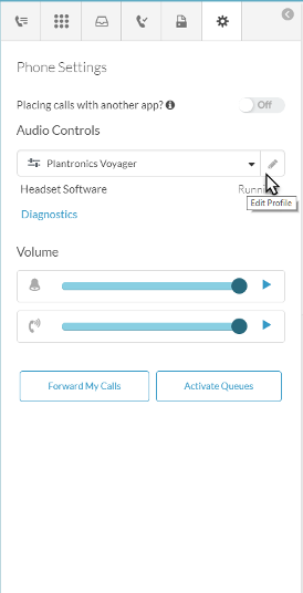 Edit Profile option in Phone Settings