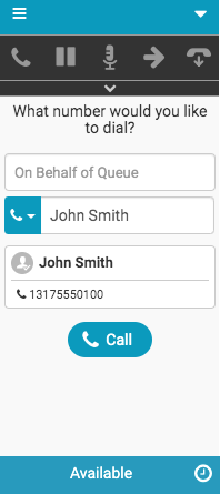 Type ahead search results for calls