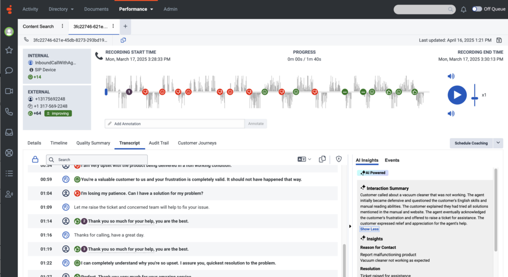 AI insights tab
