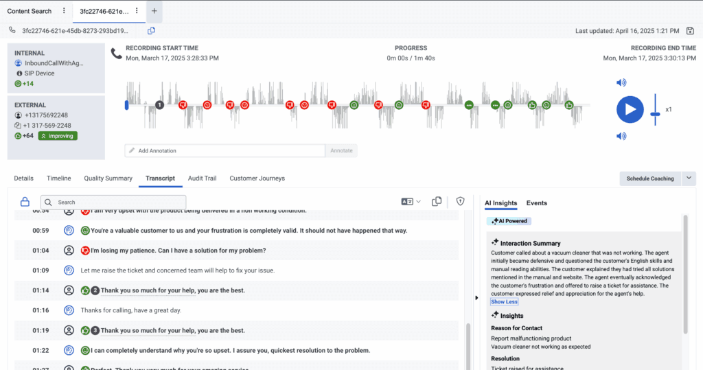 AI insights tab