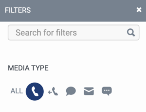 Filter by media type options