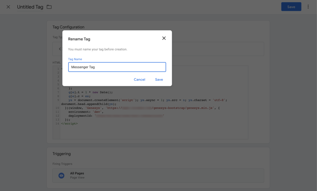 Google rename tag