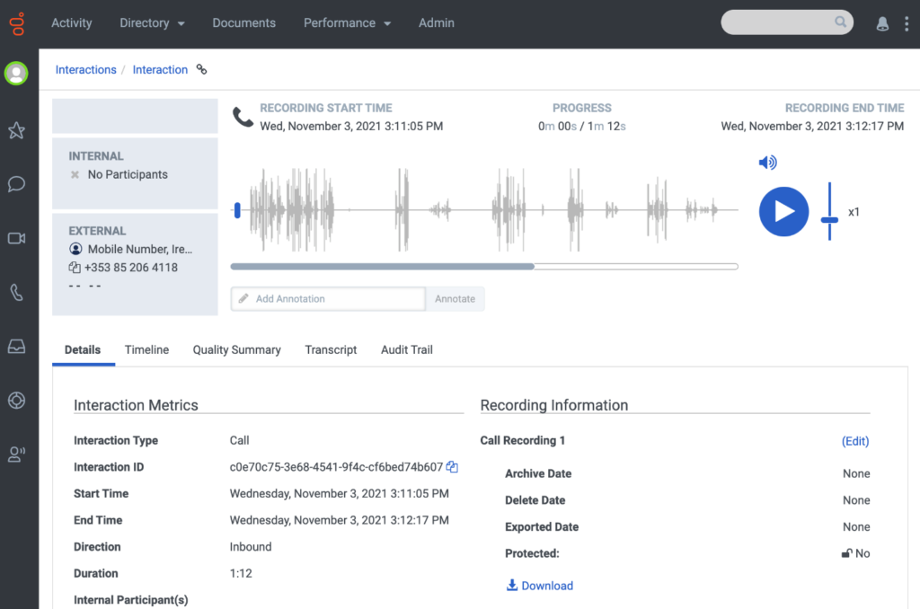 Interactions View