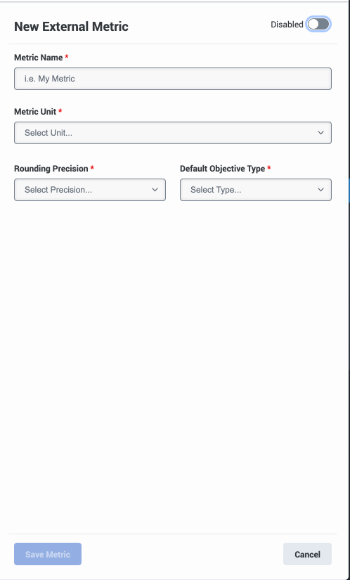 New Externa Metric image