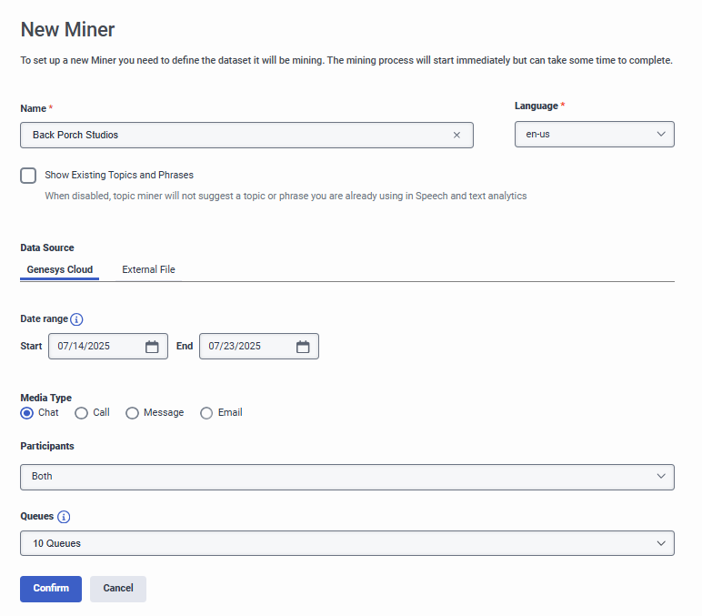 New Topic Miner