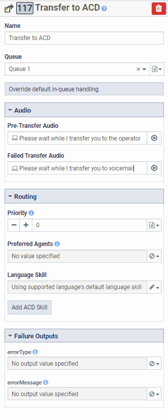 Voicemail opt out Transfer to ACD