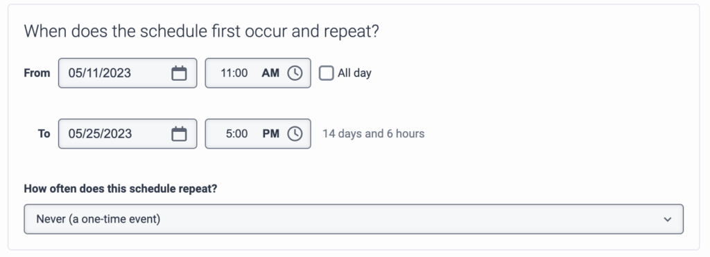 One-time event