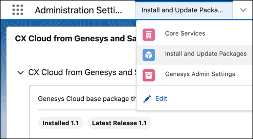Administration settings with all the navigation items