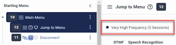 Flow Insights example for starting menu frequency