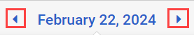 Image of the calendar link, previous date, and next date arrows