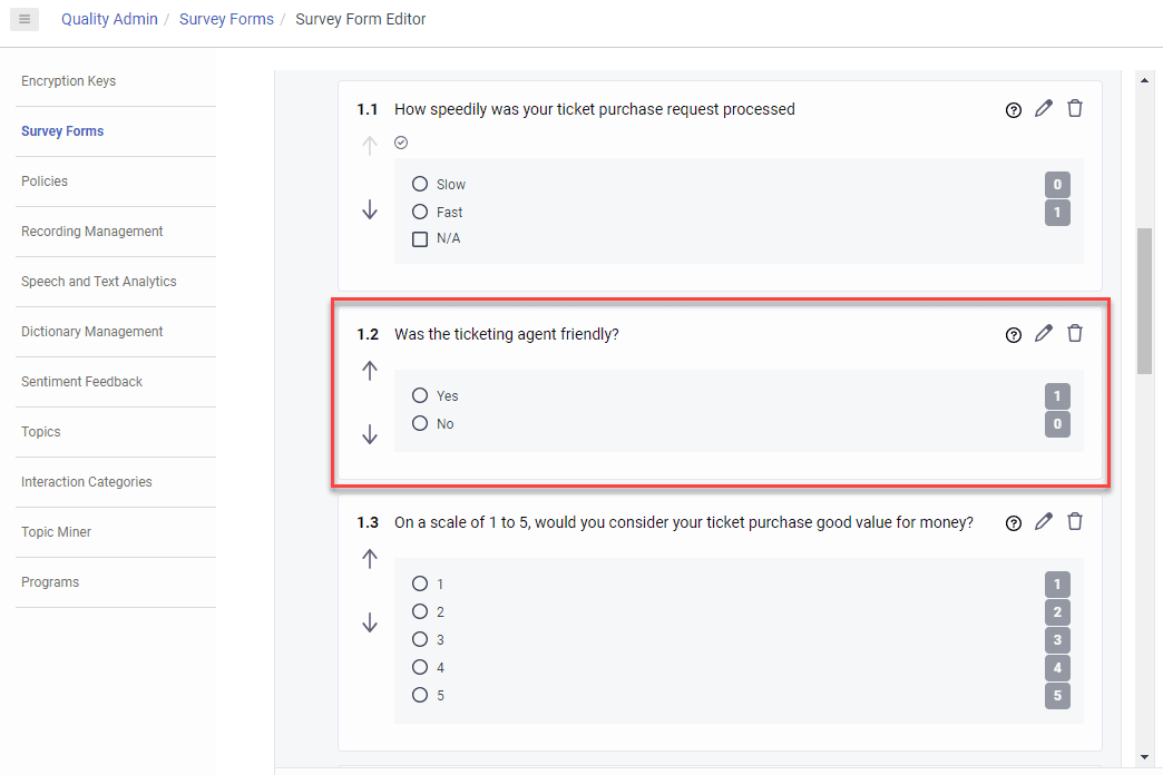 Yes/No question in a survey form