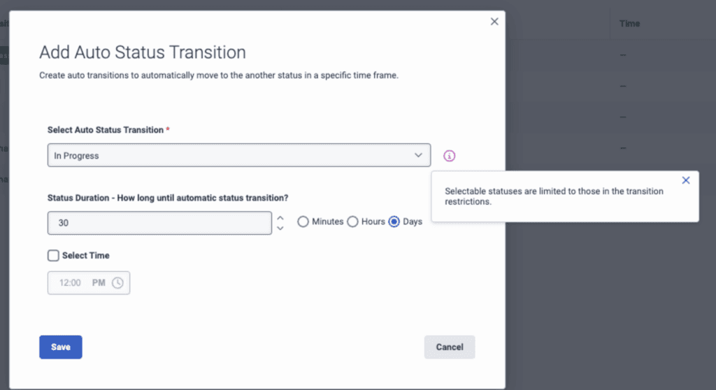 Before Work Automation UI improvements