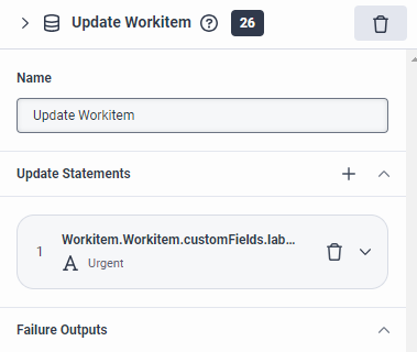 Update Workitem action example