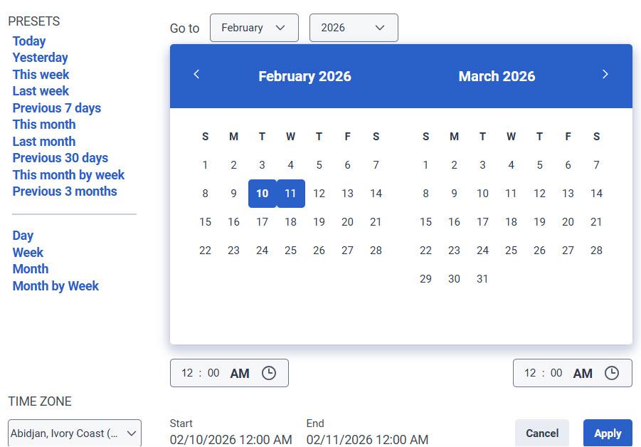 Date filter with 3 months interval