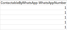 Figure shows the Contactable by Whats App Whats App Number column