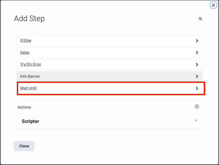 Wait for step