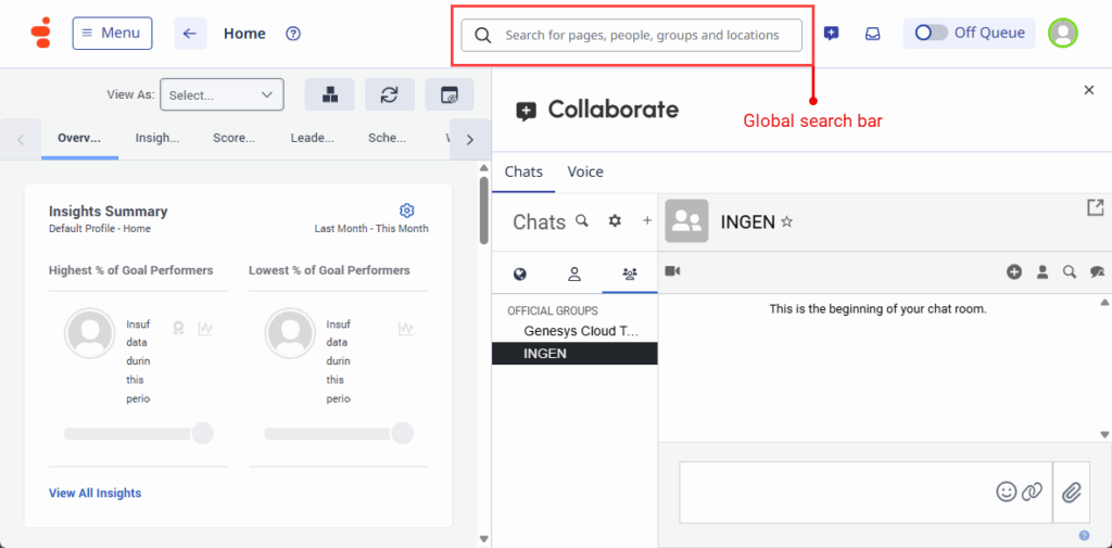 Access the Search bar