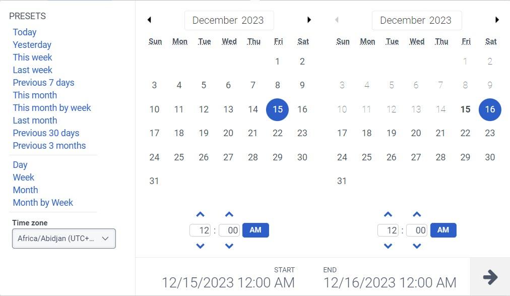 Click to enlarge. Date filter with 3 months interval