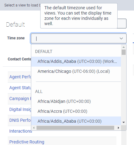Click to enlarge. After users can set a default time zone for performance workspaces