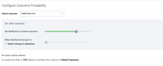Click to enlarge. UI Before Configure outcome probability was changed to Outcome Triggering.