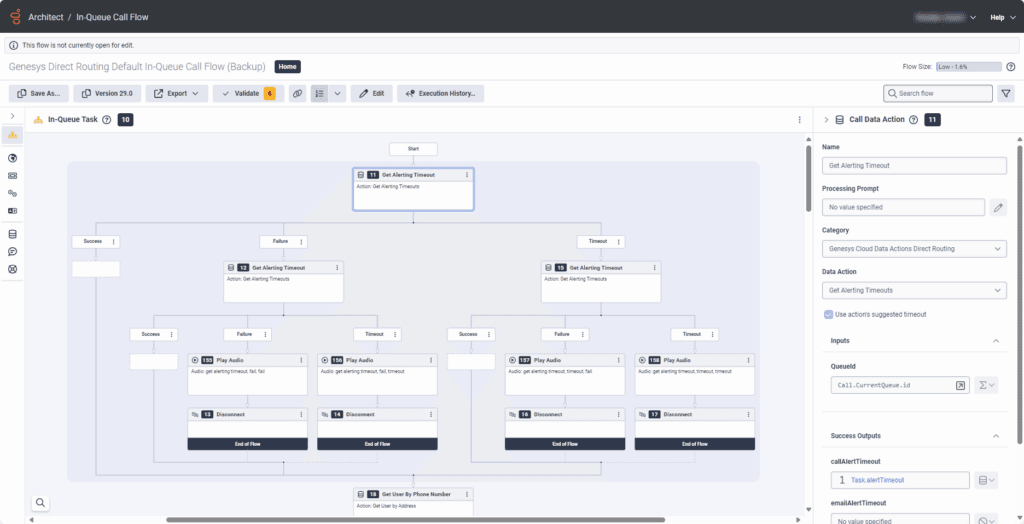 Click to enlarge. Example in-queue call flow for direct routing