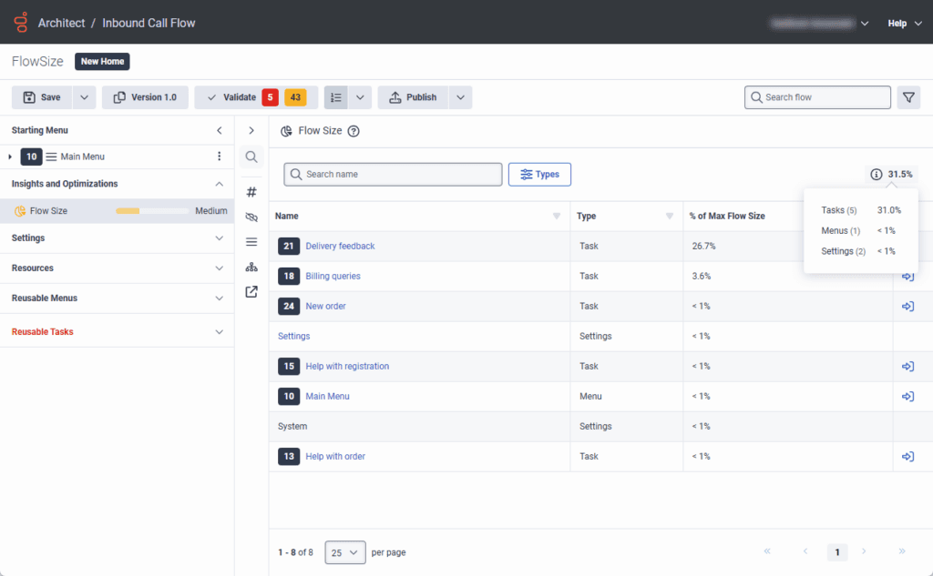 Click to enlarge. Flow size insights