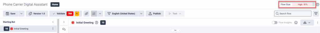 Click to enlarge. Flow size indicator before