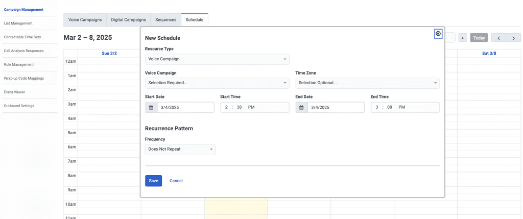 Click to enlarge. New schedule view - Before